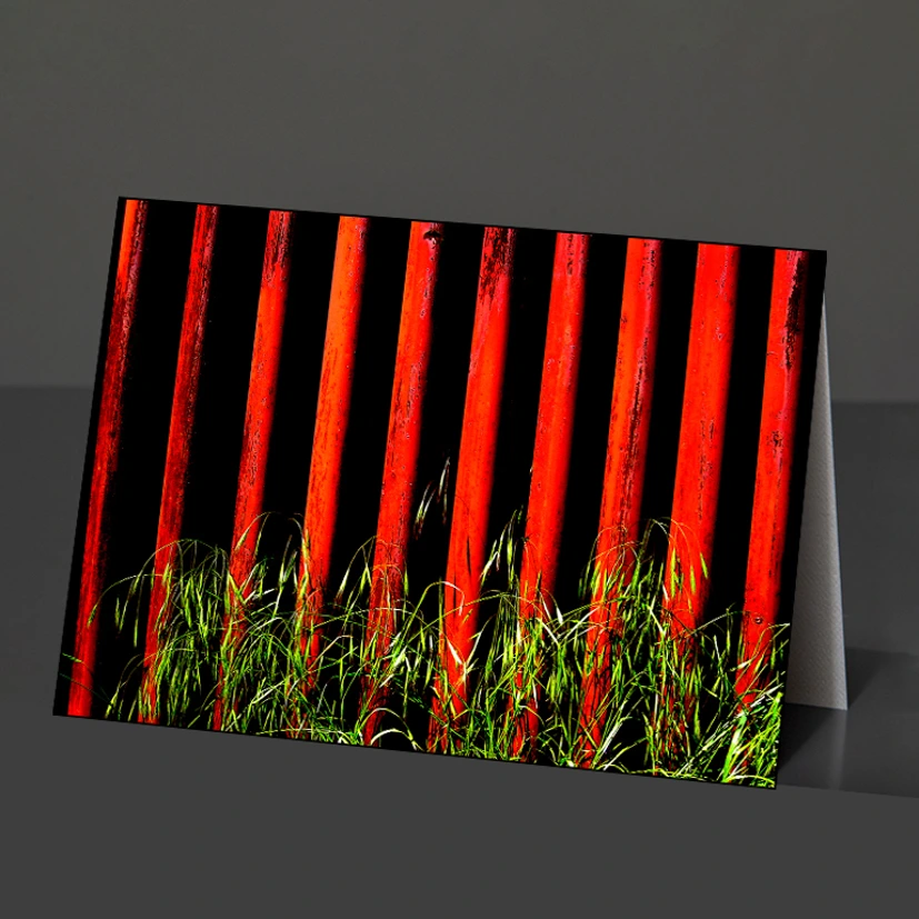 10- Card Design 105 Red Fence