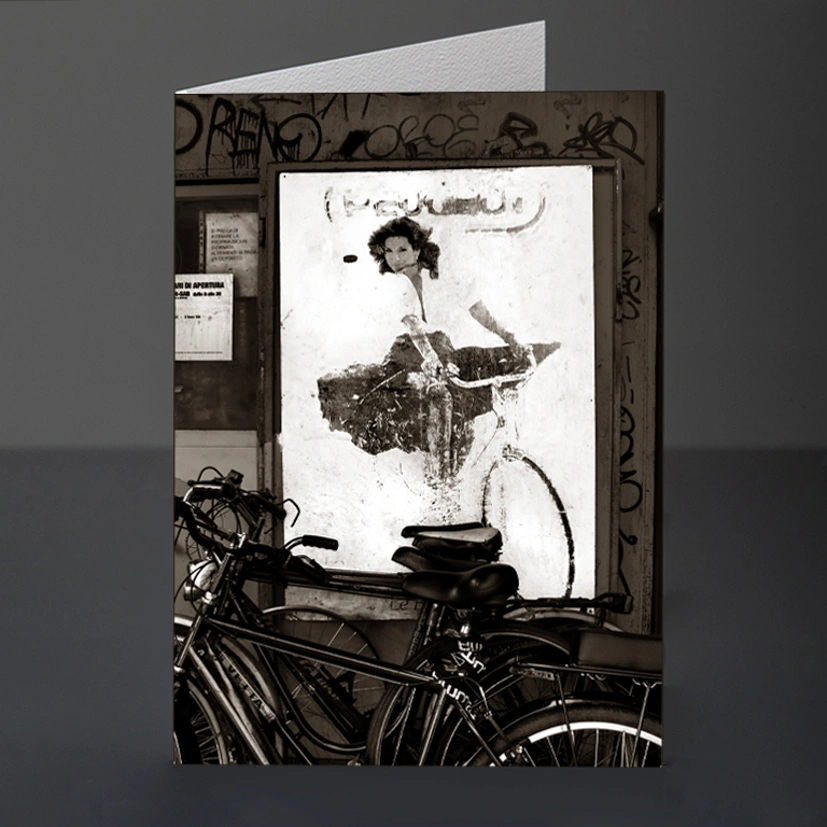 17- Card Design 249 Italian Biker Girl BW