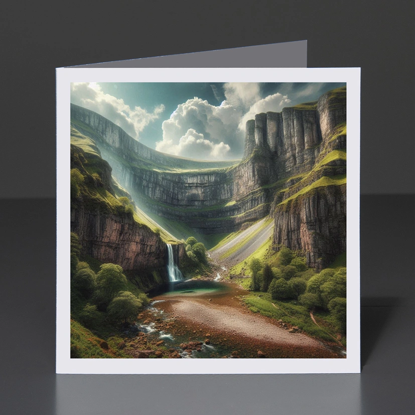 32- Greeting Card Yorkshire - Gordale Scar 008