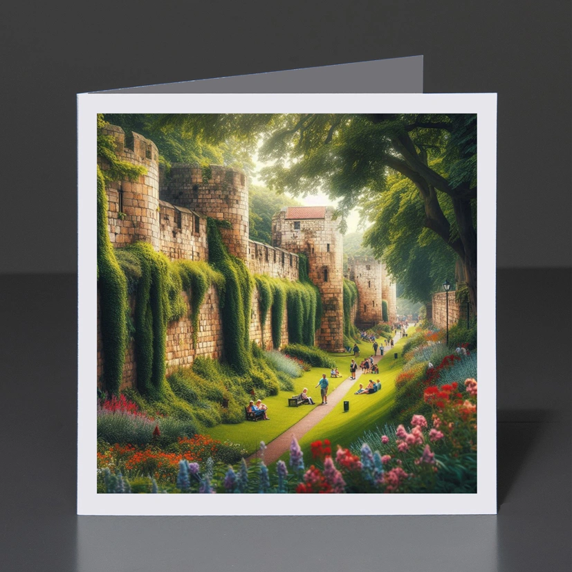 35- Greeting Card Yorkshire - York City Walls 001