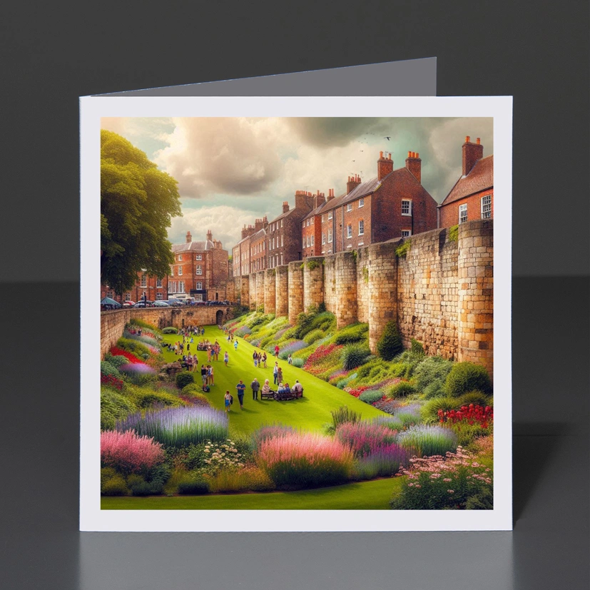 37- Greeting Card Yorkshire - York City Walls 002