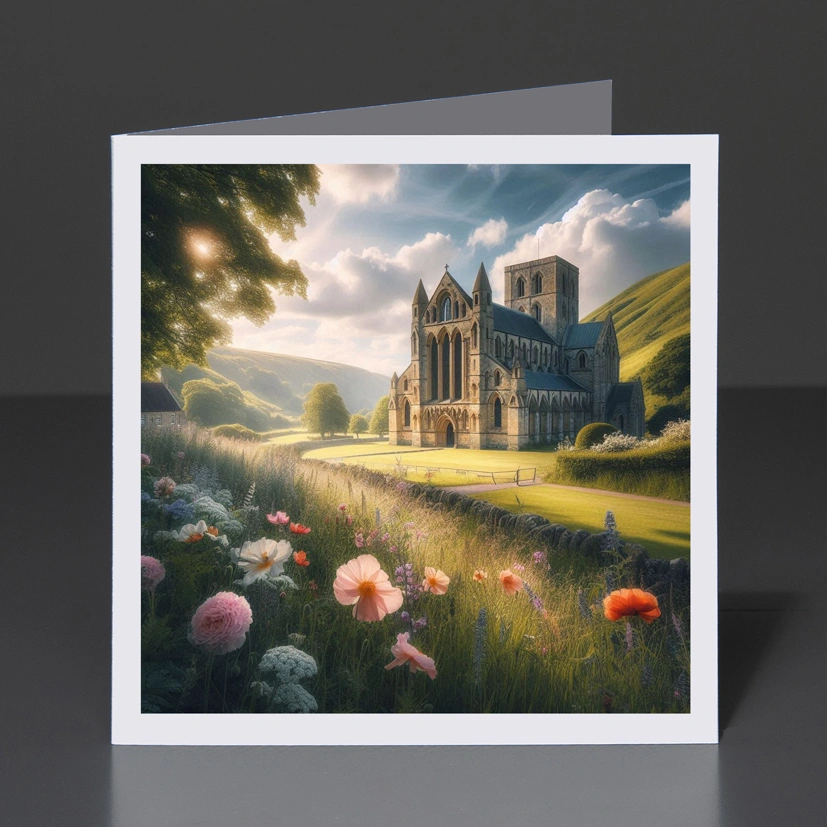 40- Greeting Card Yorkshire -Byland Abbey 3