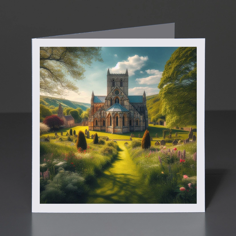 41- Greeting Card Yorkshire -Byland Abbey V1A