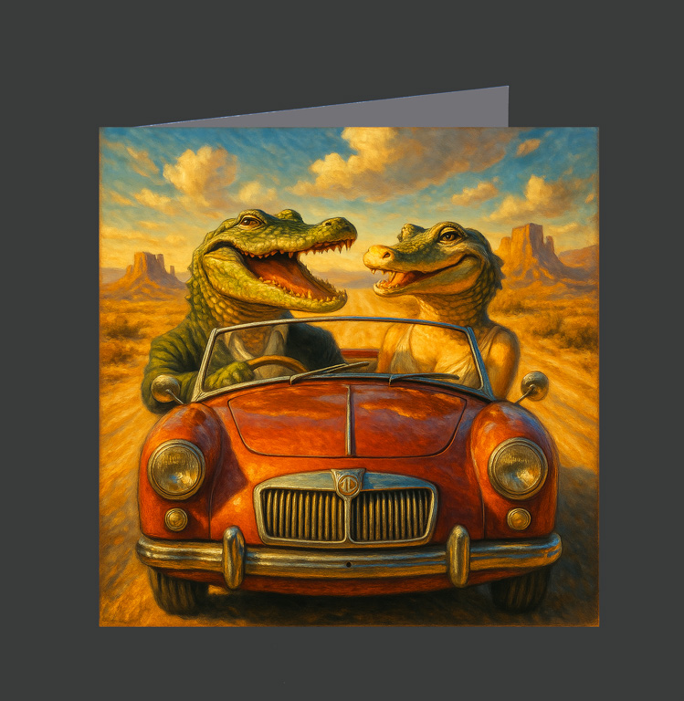 13. Aligator Couple in Sports Car - 1066