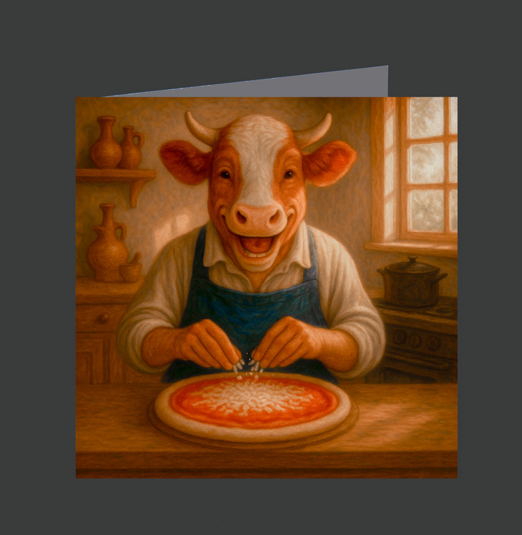 14. Cow Making Pizza 02-1074