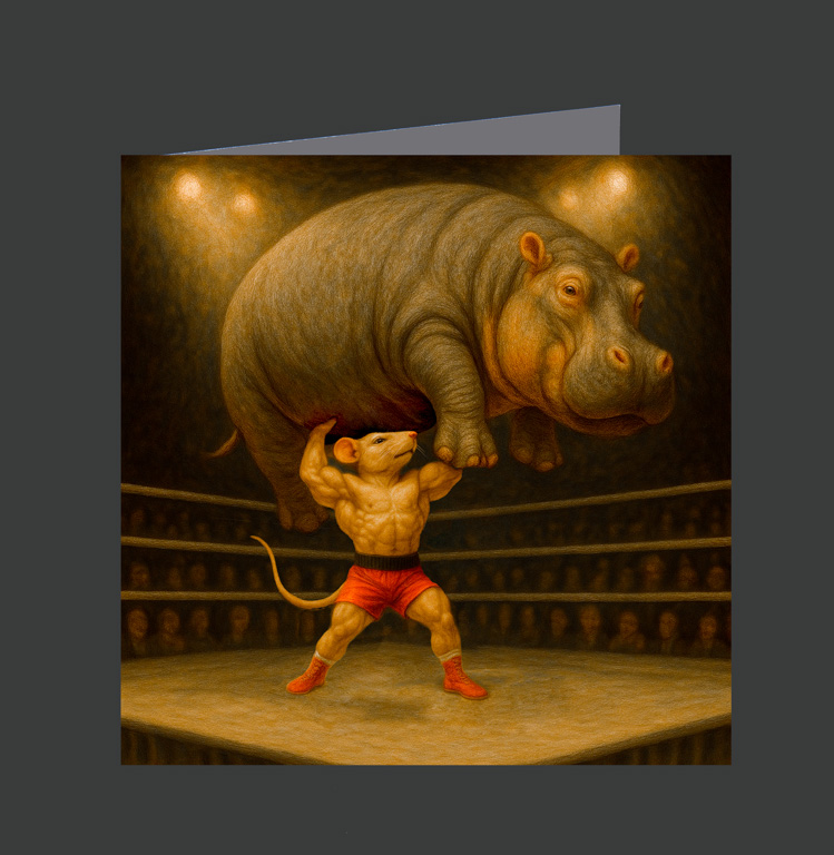 34. Mouse Wrestling Hippo 01-C-1053