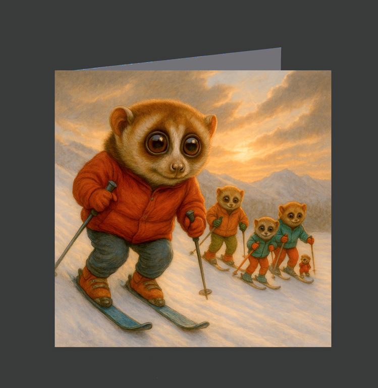 47. Tarsier Family Skiing 01-1038